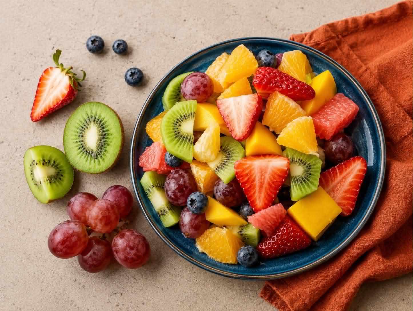 Mélange de fruits frais, lime & menthe